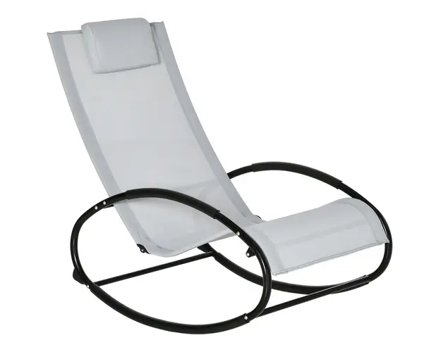 Outsunny Sezlong Ergonomic Zero-Gravity, Design Modern cu Perna, Material Tesatura Confortabil, Gri | Aosom Romania