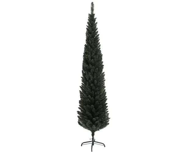 HOMCOM Brad de Craciun Artificial Inalt de 195 cm cu 390 Crengi, Ingust si Spatiu Economic, Ø55x195 cm, Verde | Aosom Romania