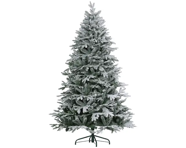 HOMCOM Brad de Craciun cu Zapada Artificiala cu 2531 Crengi, Brad de Craciun cu Baza Pliabila, Ø114x180 cm, Verde | Aosom Romania