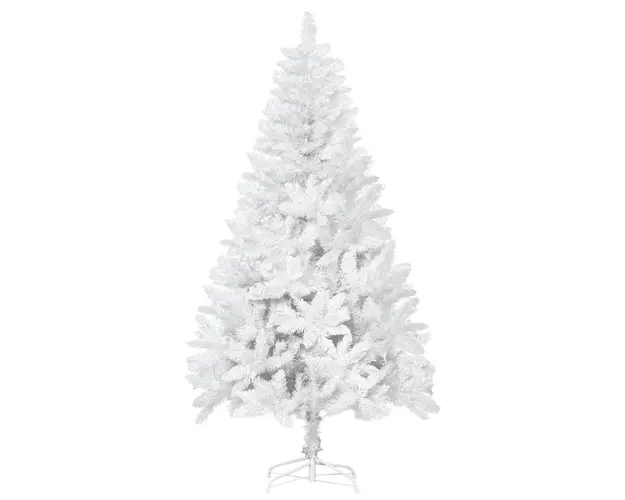 Brad de Craciun alb de 180 cm, brad artificial din PVC, decoratiune de Craciun de sarbatori HOMCOM | Aosom Romania