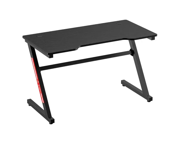HOMCOM Masa de Birou Gaming pentru Camera sau Birou, cu 2 Orificii pentru Cabluri, din Metal si MDF, 120x60x73cm, Negru | Aosom Romania