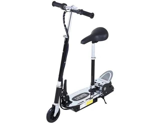 HOMCOM Trotineta Electrica Pliabila cu Sa 2 Roti Manubriu Reglabil Copii 7 Ani 81.5 × 37 × 96cm Negru | Aosom Romania