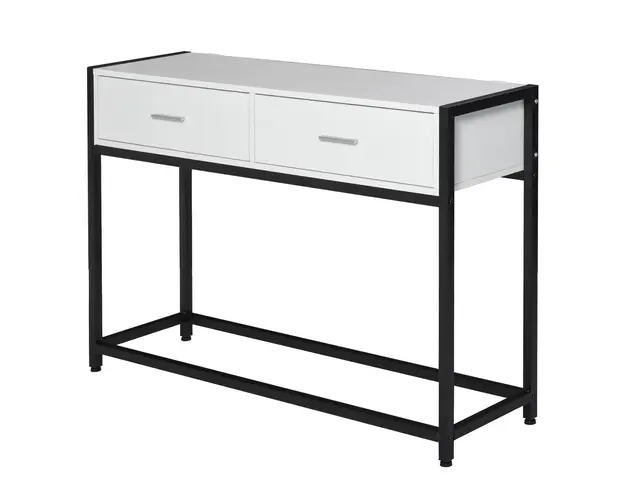 HOMCOM Consola Moderna cu 2 Sertare, Masa pentru Hol sau Living, Design Elegant, 120x34x81 cm | Aosom Romania