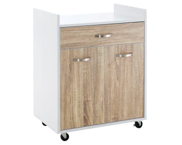 HOMCOM Carucior Bucatarie Compact cu Dulap si Sertar, Mobilier Multifunctional, 60x40x77cm, Design Modern | Aosom Romania