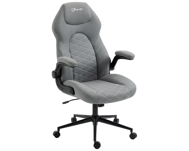 Scaun de birou ergonomic Vinsetto, inaltime reglabila, 65.5x69.5x112-122 cm, Gri deschis | Aosom Romania