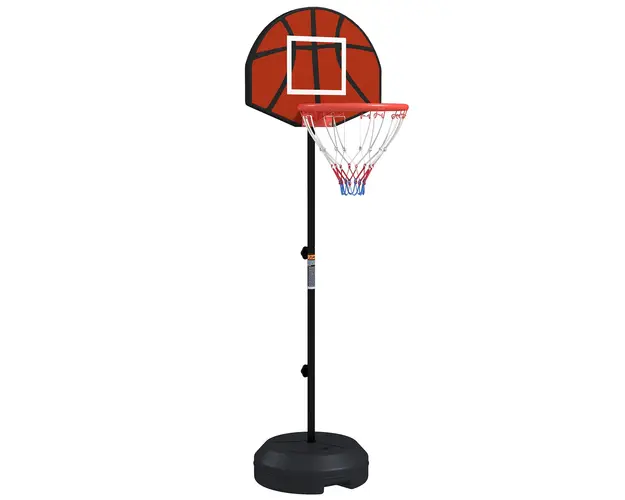 SPORTNOW Cos de Baschet si Stalp cu Tabla de Darts Magnetica cu Sageti, Cos de Baschet Reglabil in Inaltime, 38,5x48,5x179 cm, Negru | Aosom Romania