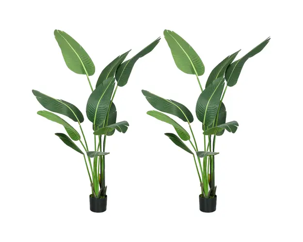HOMCOM Palmierul Calatorilor Artificial de 5 metri Cu Ghiveci, Planta Artificiala, Pentru Decorarea Camerei De Zi, Biroului De Acasa | Aosom Romania