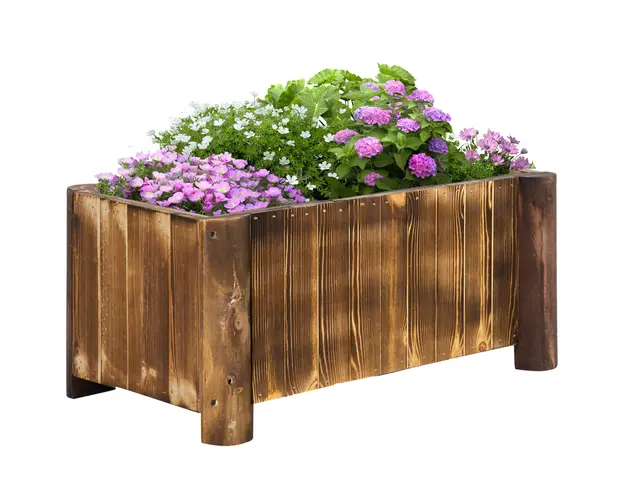 Outsunny Ghiveci Rectangular pentru Plante din lemn de Brad, 70x35x30cm | Aosom Romania