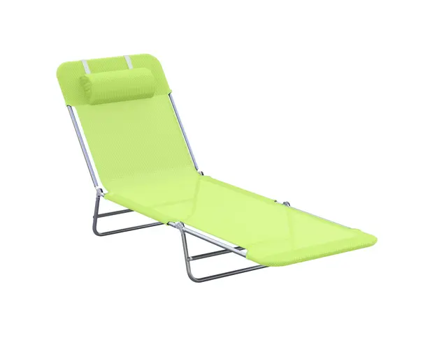 Outsunny Sezlong pentru Gradina Pliabil cu Spatar Reclinabil Verde deschis | Aosom Romania