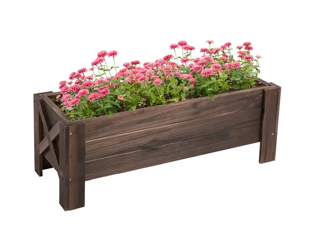 Outsunny Vas Ridicat din Lemn pentru Plante si Legume Capacitate 80 kg pentru Gradina | Aosom Romania