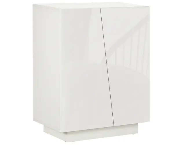 HOMCOM Dulap Multifunctional cu 3 Nivele, Design Modern din PA Alb, Polita Reglabila, Baza Inaltata, 70x40x88 cm | Aosom Romania