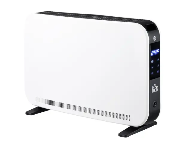 HOMCOM Termosifon Electric cu 3 Moduri, Temporizator, Termostat si Ecran Tactil LED, 60x18,5x39,5 cm, Alb | Aosom Romania