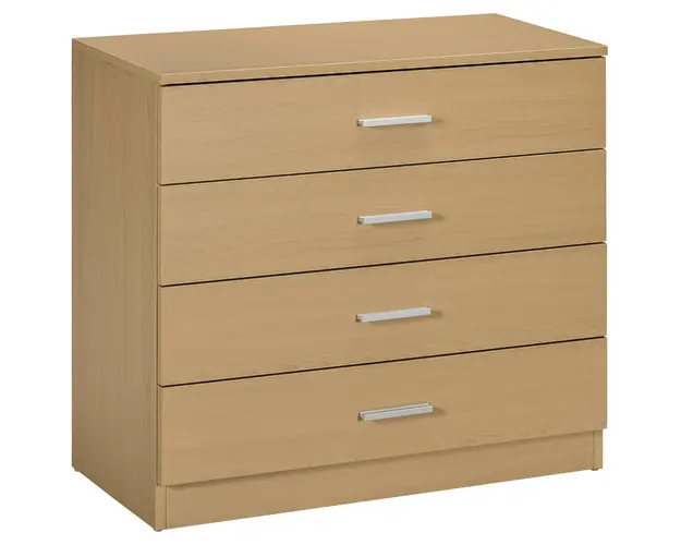 HOMCOM Comoda cu 4 Sertare, Casetiera Versatila pentru Birou sau Casa, 72x33.5x67 cm, Lemn Natural | Aosom Romania