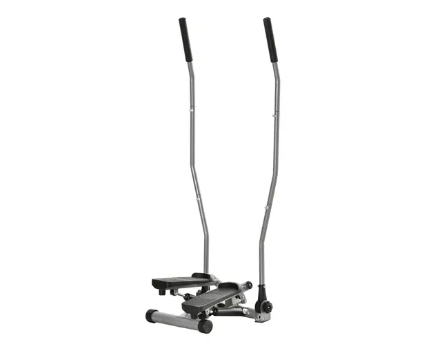 HOMCOM Stepper cu Ghidon, Manere, Step Fitness cu Monitor LCD pentru Casa si Sala, Argintiu | Aosom Romania