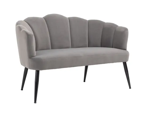 HOMCOM Canapea 132 cm pentru dormitor, mobilier modern din catifea, canapea mica tapitata pentru spatii mici, gri | Aosom Romania