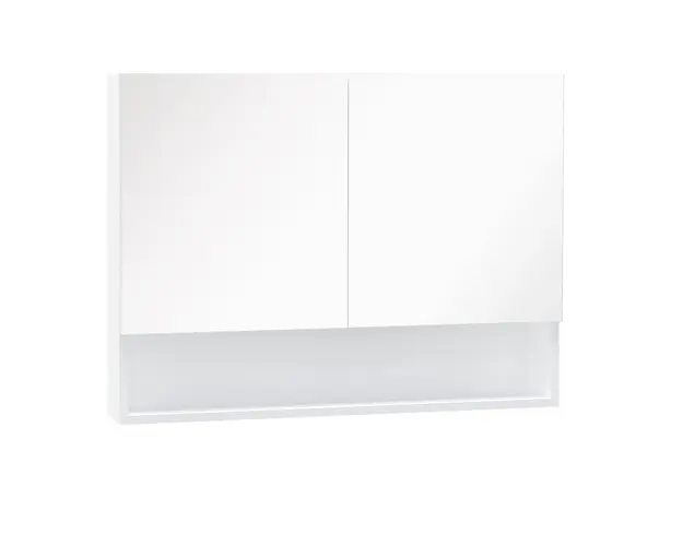 HOMCOM Dulap cu Oglinda de Perete cu Lumini LED si Rafturi Reglabile din Sticla si MDF pentru Baie | Aosom Romania