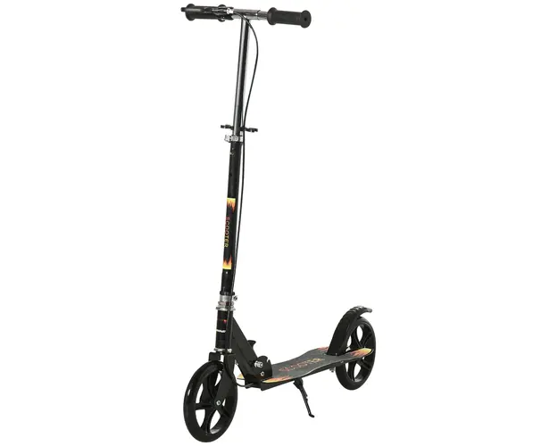 HOMCOM Trotineta Pliabila pentru Copii 7-14 Ani, Reglabila pe 3 Inaltimi, Roti Mari din Plastic si Metal, 86x35x93/98/103 cm, Negru | Aosom Romania