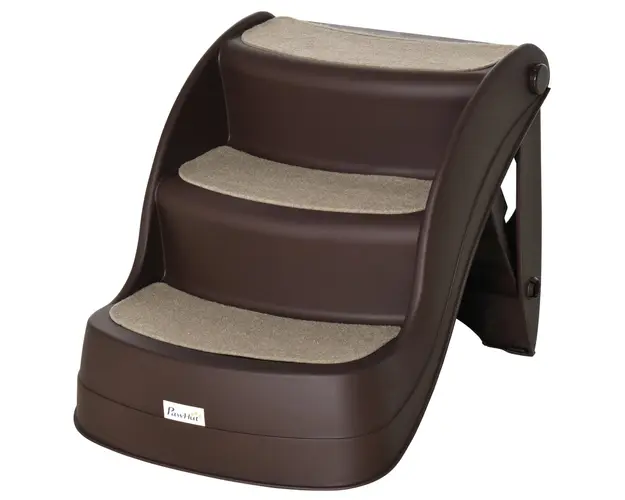 Scarita pentru Caini Pliabila PawHut, 3 Trepte Antiderapare, pentru Catelusi, Pisici, PP Maro | Aosom Romania