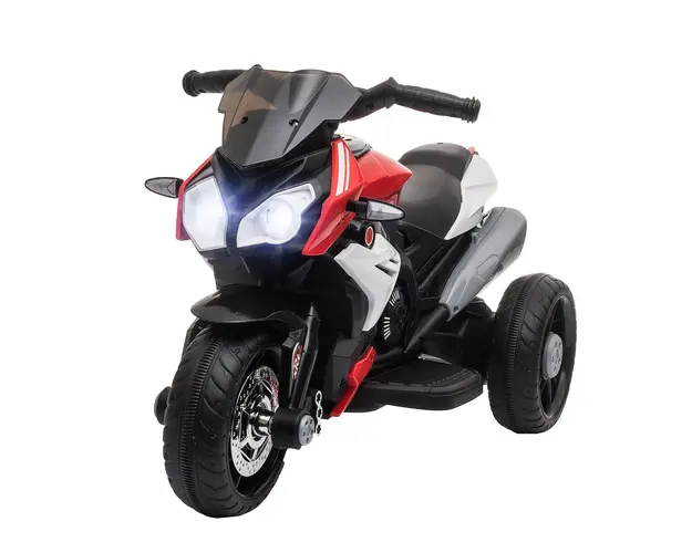 Motocicleta Electrica HOMCOM Copii 3-5 Ani cu Lumini Muzica Baterie 6V Negru Rosu | Aosom Romania
