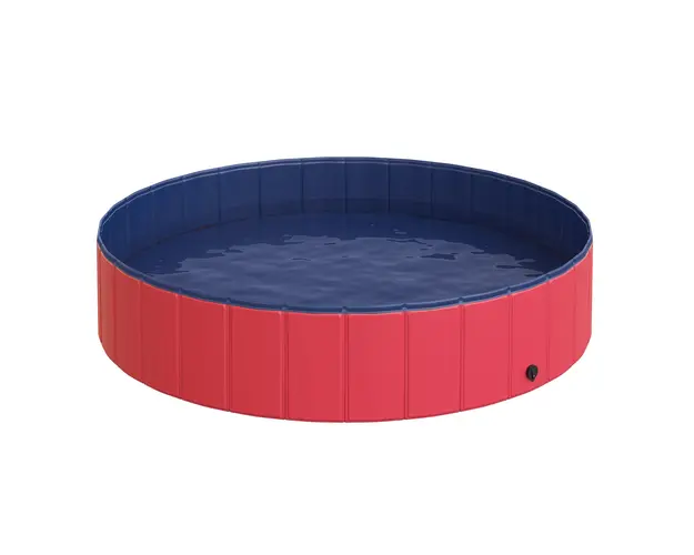 PawHut Piscina Pliabila pentru Cainele Tau, PVC Durabil, Rosie, 140x30cm | Aosom Romania