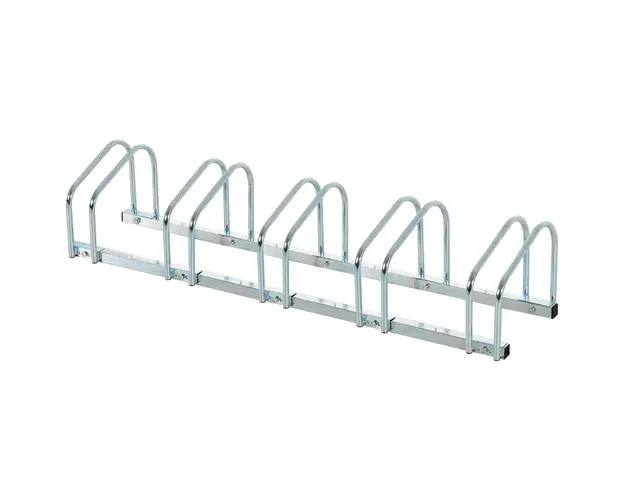 HOMCOM Suport de parcare pentru biciclete pentru 5 biciclete din otel, 145 × 33 × 27 cm, argintiu | Aosom Romania