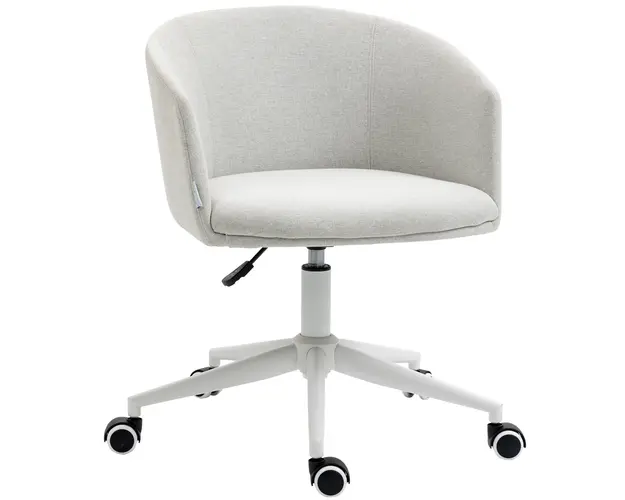 Vinsetto Scaun de Birou Confortabil, Material Textil, Inaltime Ajustabila, Roti Usoare, Ideal pentru Calculator, Gri | Aosom Romania
