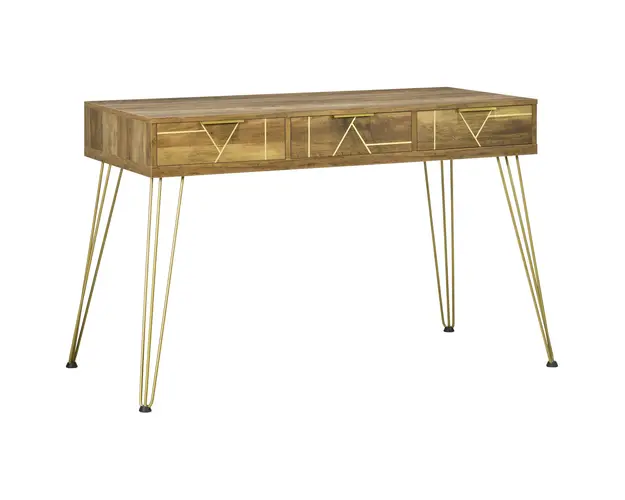 Vinsetto Masa Consola Vintage pentru Hol cu 3 Sertare si Picioare Antiderapante, Stil Vintage, PAL si Otel | Aosom Romania