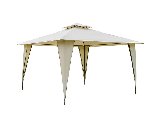 Outsunny Foisor de Gradina din Metal cu Acoperis Dublu si Design Elegant, Bej | Aosom Romania