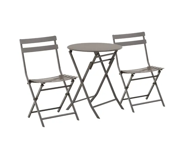 Outsunny Set Mobilier pentru Balcon din Otel Maro Masuta cu Scaune Pliabile Set 3 Piese Ideal pentru Terasa si Spatii Exterioare | Aosom Romania
