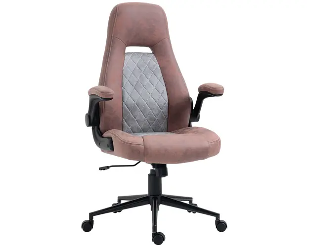 Vinsetto Fotoliu de Birou Elegant din Piele PU, cu Inaltime Ajustabila si Roti Pivotante, Gri | Aosom Romania