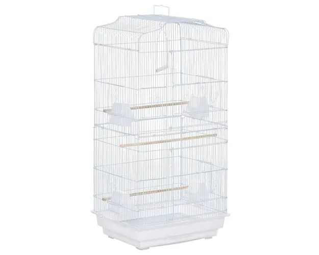 PawHut Cusca Alba pentru Pasari, Spatioasa, cu Accesorii Incluse, 46.5x35.5x92cm | Aosom Romania