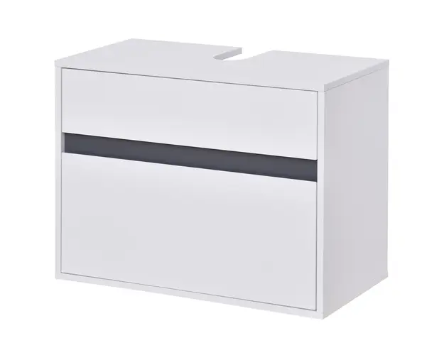 Dulap masca pentru chiuveta HOMCOM din MDF alb pentru baie cu 2 sertare 67 x 36 x 52 cm | Aosom RO