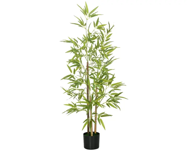 HOMCOM Bambus Artificial cu Ghiveci, Planta Artificiala pentru Interior si Exterior pentru Decorarea Camerei de Zi si Biroul de Acasa | Aosom Romania