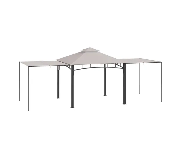 Outsunny 3 x 3 (m) Foisor Exterior cu Copertina Dubla Reglabila, Copertina pentru Acoperis Dublu, Trei Dimensiuni, pentru Gradina, Terasa, Curte, Veranda, Pridvor | Aosom Romania