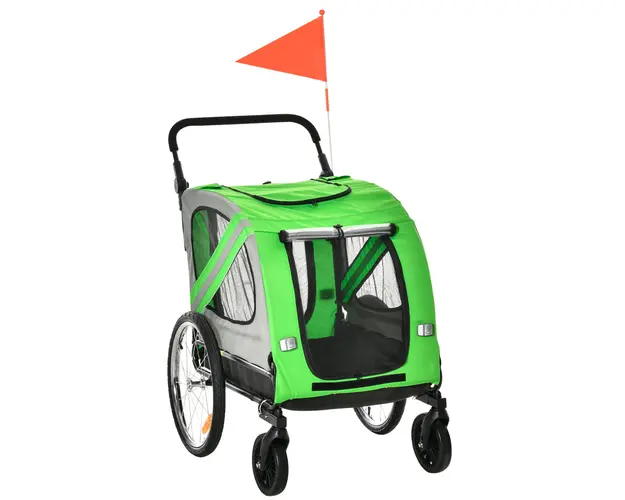 PawHut Remorca pentru bicicleta si carucior pentru caini 2 in 1, carucior pentru bicicleta din otel si material Oxford | Aosom Romania
