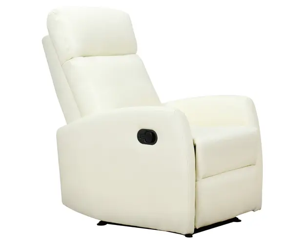 HOMCOM Fotoliu Relax Rabatabil Ergonomic Piele Sintetica 65 × 92 × 100cm Crem | Aosom Romania