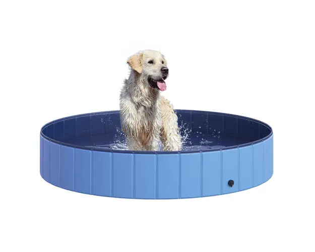 PawHut Piscina Pliabila PVC pentru Caini, Albastru Deschis, Usor de Curatat, 160x30cm | Aosom Romania