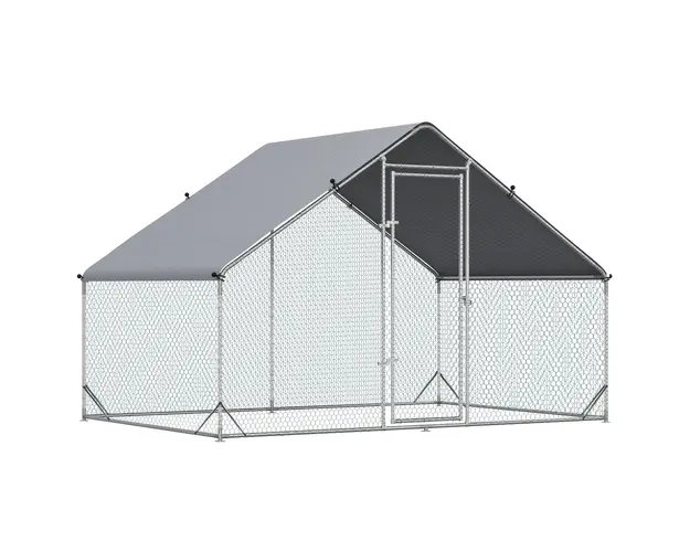 Cotet de gaini PawHut cu Cadru Zincat si Plasa Hexagonala, Acoperis Impermeabil 3x2x2m | Aosom Romania