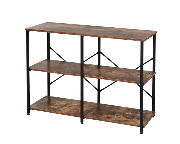 HOMCOM Raft Industrial cu 3 Nivele, 120x30x76cm, Ideal pentru Decor si Depozitare | Aosom Romania