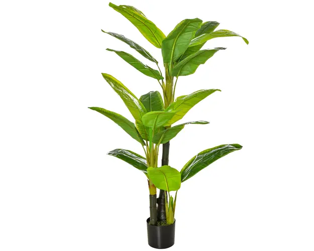 HOMCOM Bananier Planta in Ghiveci Bananier Artificial, Planta Artificiala de Interior si Exterior, 150 cm | Aosom Romania