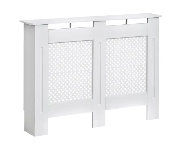 HOMCOM Masca pentru Calorifer Grilaj din Lemn 111.5x82x19 cm Alb | Aosom Romania