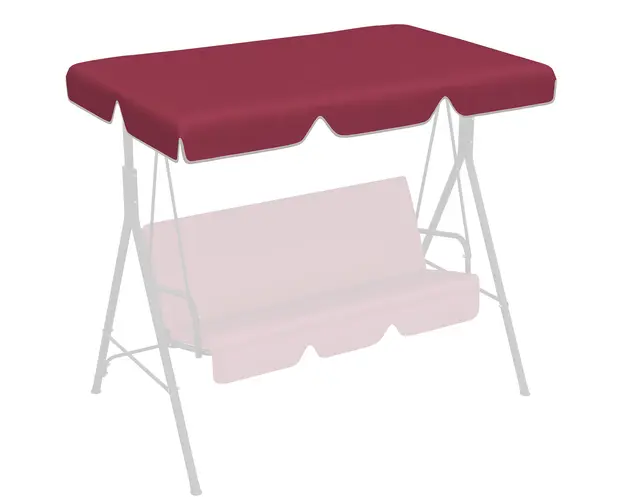 Outsunny Copertina de Rezerva pentru Balansoar de Gradina cu 2 Locuri cu Cadru Tubular, Acoperis de Rezerva pentru Balansoar, Vin Rosu | AOSOM RO