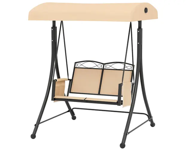 Leagan de gradina Outsunny cu 2 locuri, banca cu hamac | Aosom Romania