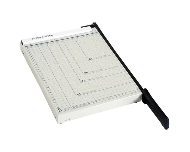 HOMCOM Taietor A4 pentru 12 Foi Max, cu Grila de Aliniere si Imprimare Metrica, din Metal si ABS, 48x26.5x5 cm, Alb si Negru | Aosom Romania