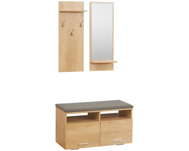 HOMCOM Organizator 3 in 1 pentru Hol, Dulap Pantofi, Oglinda, Finisaj din PAL si Piele PU, Design Modern si Functional | Aosom Romania