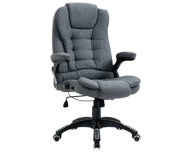 Vinsetto Scaun de Birou Ergonomic, Gri, Inclinabil, Inaltime Ajustabila, 67x72x110-120cm, Confort Superior | Aosom Romania