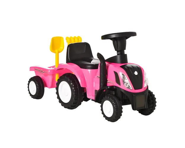 HOMCOM Tractor Roz Ride-On pentru Copii, Jucarie Atractiva si Durabila 91x29x44 cm | Aosom Romania