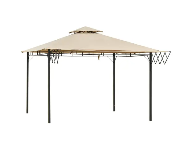 Outsunny Pavilion de Gradina cu Acoperis Dublu, Structura Rezistenta, Bej | Aosom Romania