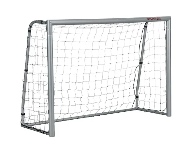 SPORTNOW Poarta de fotbal 8ft x 5ft, Plasa de fotbal pentru gradina cu tarusi de sol, montare rapida si simpla, Poarta pentru antrenament