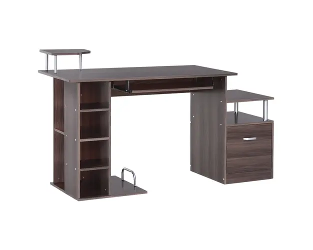HOMCOM Birou din Lemn cu Design Simplu si Elegant pentru Calculator, Dimensiuni 152x60x80cm, Culoare Maro | Aosom Romania
